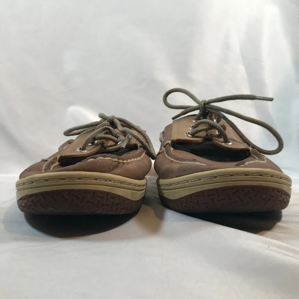 Sperry‎ Top-Sider Billfish Boat 3-Eye Tan/Beige Leather Lace Up Shoes Mens 9.5 M